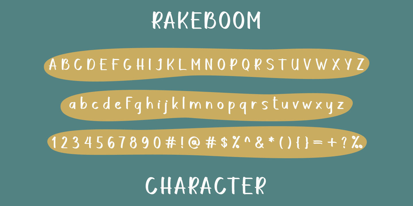 Пример шрифта Rakeboom Regular